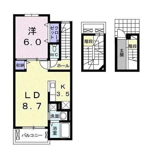 岐阜県岐阜市村里町 岐南駅 1LDK アパート 賃貸物件詳細