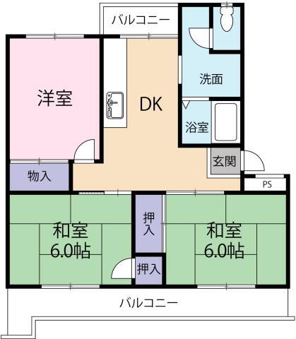 ハイツ中吉野 3階 3DK 賃貸物件詳細