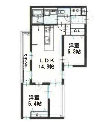 レジデンス　アルファベット 3階 2LDK 賃貸物件詳細
