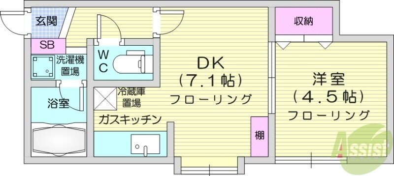 北海道札幌市北区北三十二条西１０ 北３４条駅 1DK アパート 賃貸物件詳細