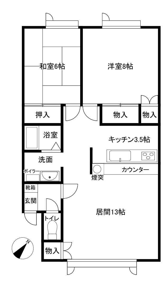 北海道札幌市西区西野七条５ 2LDK アパート 賃貸物件詳細