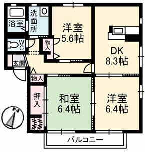 岡山県倉敷市白楽町 倉敷駅 3DK アパート 賃貸物件詳細