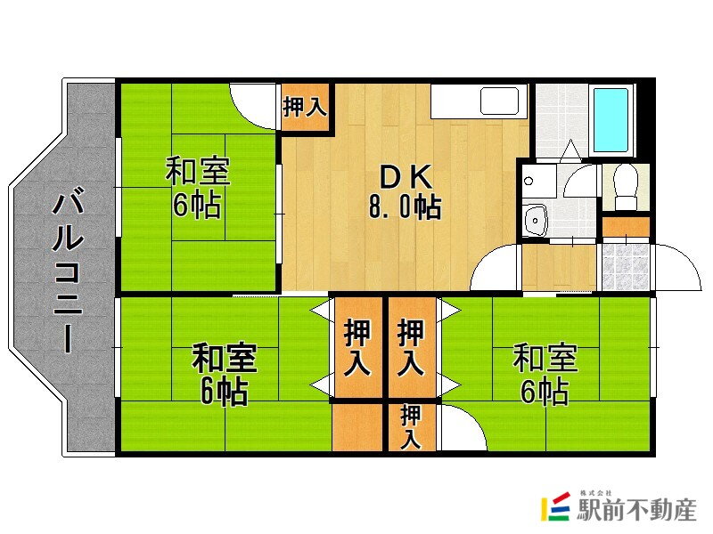 福岡県福岡市東区名島４ 名島駅 3DK マンション 賃貸物件詳細