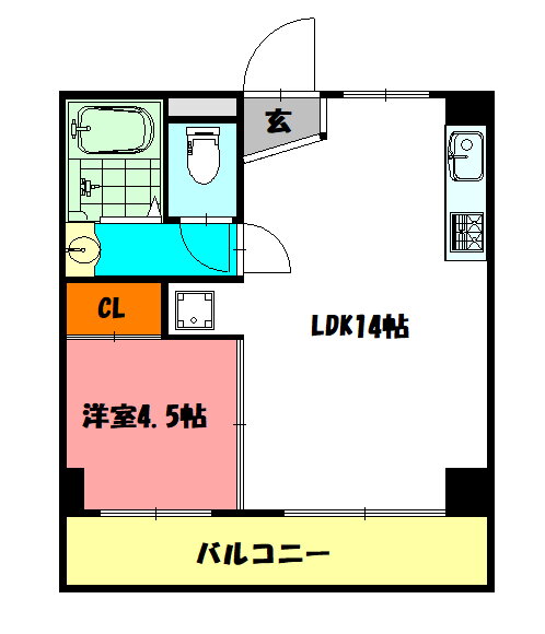 セルサス大道弐番館 3階 1LDK 賃貸物件詳細