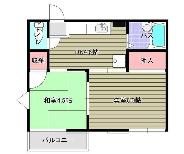 ロッヂハウスＢ 2階 2DK 賃貸物件詳細