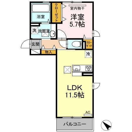 エスポワールヴィラ　Ｂ 1階 1LDK 賃貸物件詳細