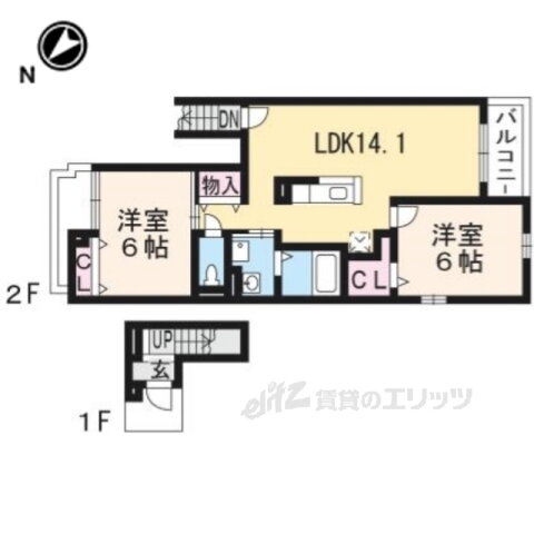 滋賀県東近江市ひばり丘町 八日市駅 2LDK アパート 賃貸物件詳細