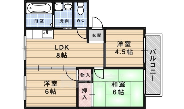 ラプラーニュ弐番館 2階 3LDK 賃貸物件詳細