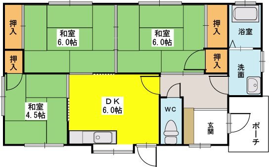 福岡県古賀市米多比 古賀駅 3DK 一戸建て 賃貸物件詳細