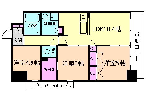 大阪府大阪市福島区海老江５ 海老江駅 3LDK マンション 賃貸物件詳細
