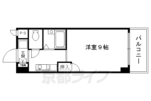 京都府京都市下京区四条堀川町 大宮駅 1K マンション 賃貸物件詳細