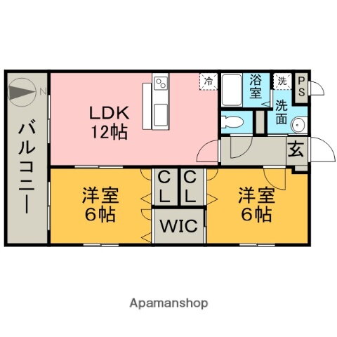 マリベールＫＩＩＩ・ 2階 2LDK 賃貸物件詳細