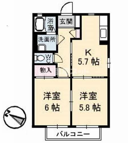 山口県宇部市今村南３ 床波駅 2K アパート 賃貸物件詳細