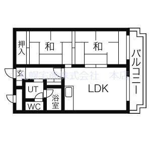 北海道札幌市南区川沿六条２ 2LDK マンション 賃貸物件詳細