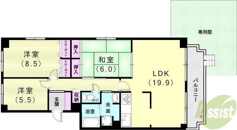 兵庫県神戸市須磨区離宮前町２ 月見山駅 3LDK マンション 賃貸物件詳細