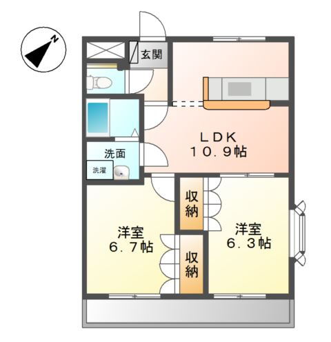 岡山県倉敷市福島 倉敷駅 2LDK アパート 賃貸物件詳細