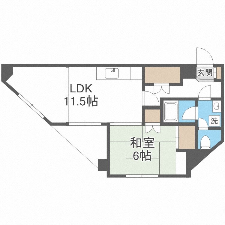 北海道札幌市豊平区中の島一条２ 中の島駅 1LDK マンション 賃貸物件詳細