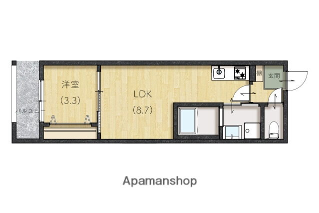 広島県広島市西区草津浜町 草津駅 1LDK アパート 賃貸物件詳細