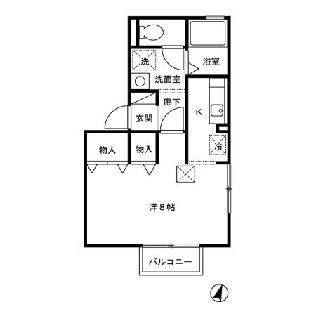 長崎県西彼杵郡長与町まなび野２ 1K アパート 賃貸物件詳細