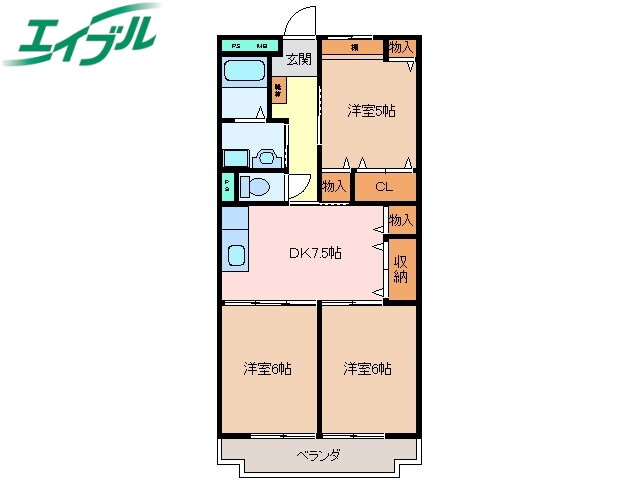 三重県松阪市駅部田町 松阪駅 3DK マンション 賃貸物件詳細