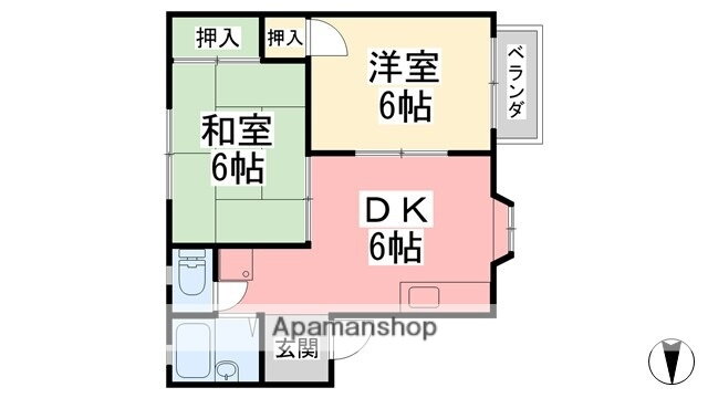 愛媛県松山市余戸東４ 余戸駅 2DK アパート 賃貸物件詳細