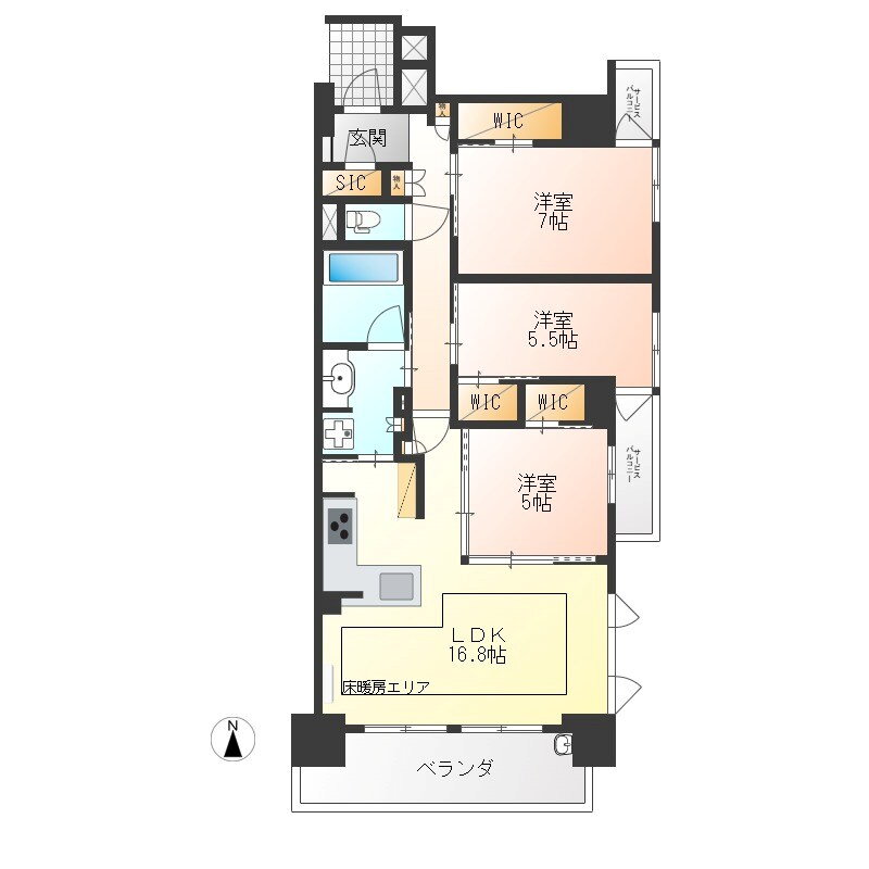 栃木県宇都宮市東宿郷３ 東宿郷駅 3LDK マンション 賃貸物件詳細
