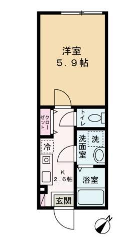 神奈川県横浜市神奈川区新子安２ 新子安駅 1K アパート 賃貸物件詳細