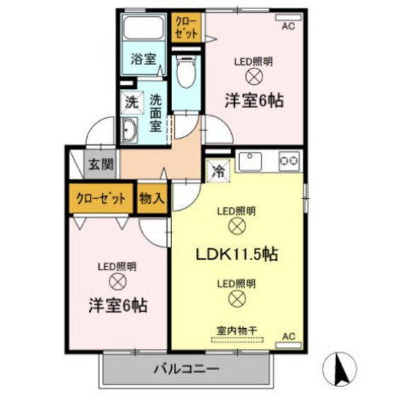 岡山県岡山市中区平井 2LDK アパート 賃貸物件詳細