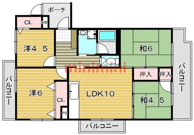 大阪府茨木市耳原３ ＪＲ総持寺駅 4DK マンション 賃貸物件詳細