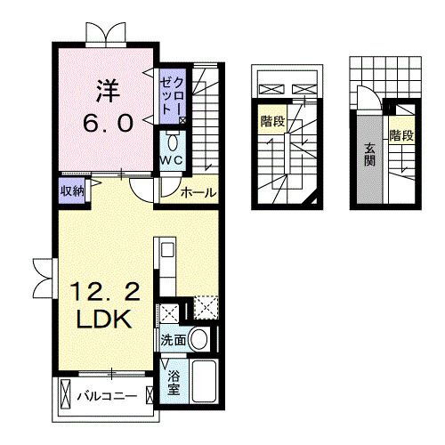 栃木県宇都宮市上野町 岡本駅 1LDK アパート 賃貸物件詳細