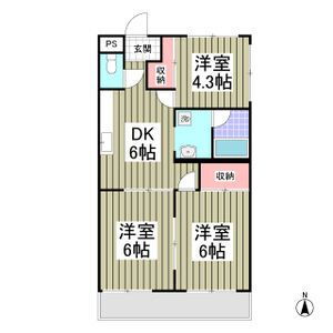 福田マンション 2階 3DK 賃貸物件詳細