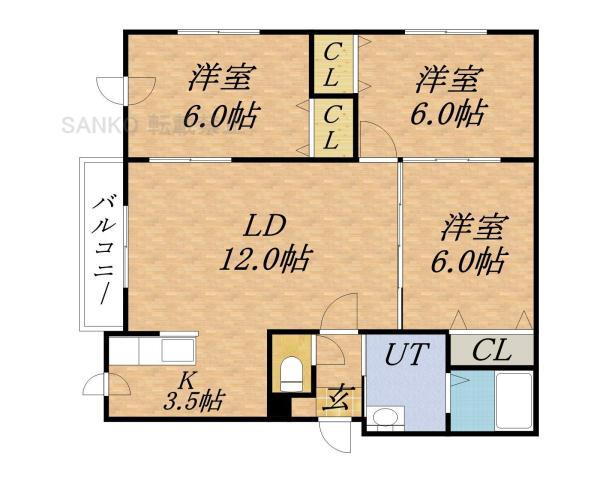 北海道札幌市東区北二十五条東１８ 元町駅 3LDK マンション 賃貸物件詳細