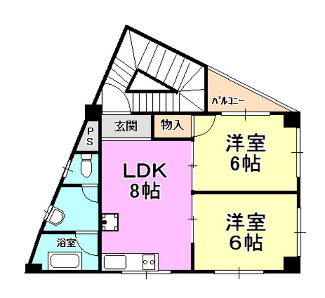 増田ビル 4階 2DK 賃貸物件詳細