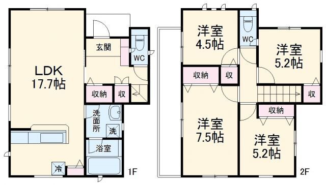 クレイドルガーデン富士見市鶴瀬東第７　１号棟 4LDK 賃貸物件詳細