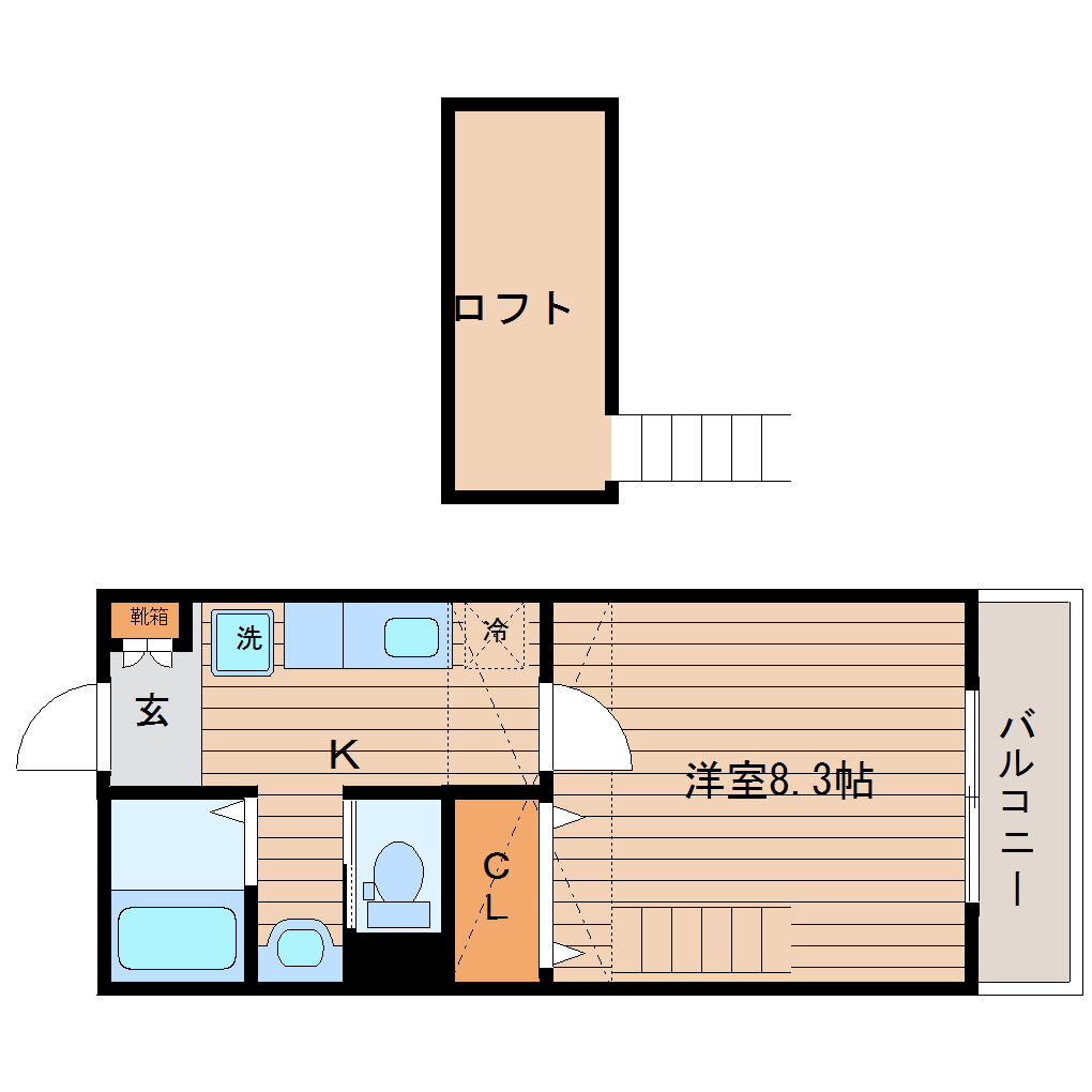 宮城県仙台市若林区遠見塚１ 1K アパート 賃貸物件詳細