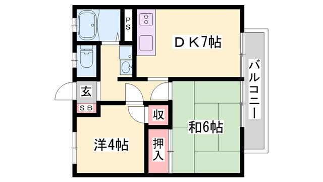 兵庫県姫路市北夢前台１ 姫路駅 2DK アパート 賃貸物件詳細