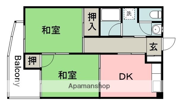 広島県広島市東区牛田新町３ 不動院前駅 2DK マンション 賃貸物件詳細