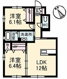 シャーメゾン　ヴィア西野 1階 2LDK 賃貸物件詳細