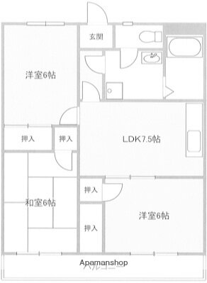 神奈川県平塚市大神２ 平塚駅 3DK マンション 賃貸物件詳細
