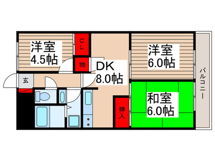 サクシード 4階 3DK 賃貸物件詳細
