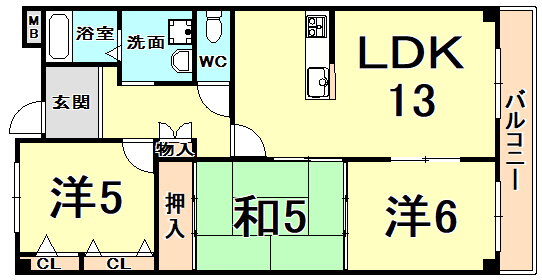 兵庫県西宮市荒木町 門戸厄神駅 3LDK マンション 賃貸物件詳細