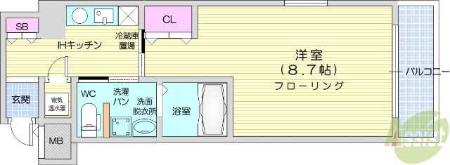アントラ立町 7階 1K 賃貸物件詳細