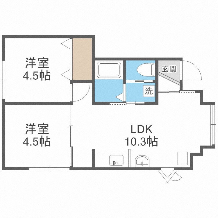 北海道札幌市白石区東札幌二条５ 白石駅 2LDK アパート 賃貸物件詳細