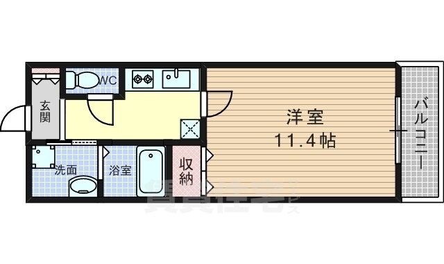京都府京都市西京区御陵南荒木町 桂駅 1K マンション 賃貸物件詳細