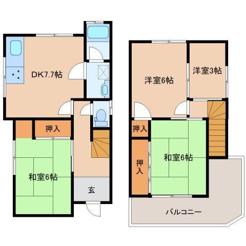 奈良県大和郡山市城北町 九条駅 4DK 一戸建て 賃貸物件詳細