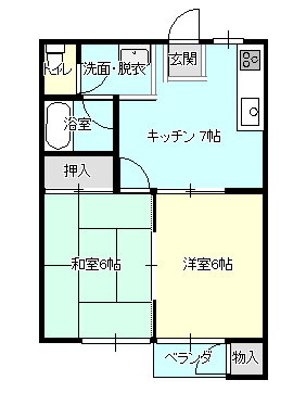 メゾンカローＭ 1階 2DK 賃貸物件詳細