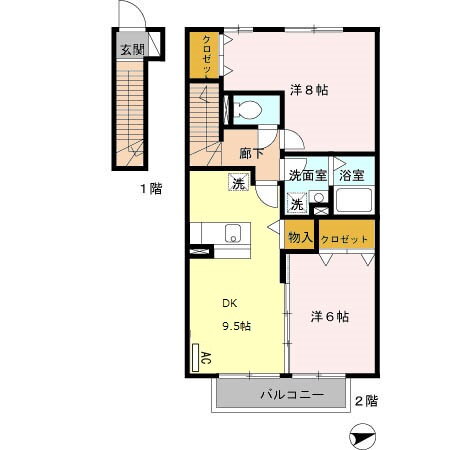 宮崎県児湯郡高鍋町大字上江 高鍋駅 2DK アパート 賃貸物件詳細