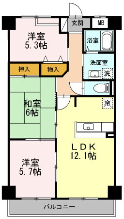 大阪府東大阪市西石切町１ 新石切駅 3LDK マンション 賃貸物件詳細