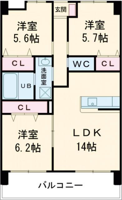 栃木県宇都宮市中今泉３ 宇都宮駅 3LDK マンション 賃貸物件詳細