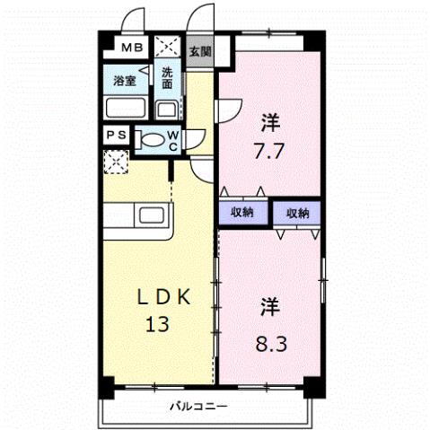 山口県山口市小郡平成町 新山口駅 2LDK マンション 賃貸物件詳細